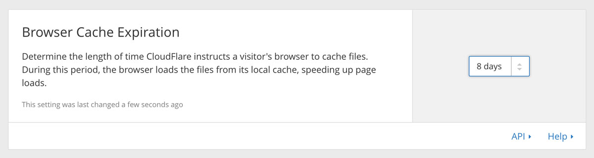 Cloudflare cache setting